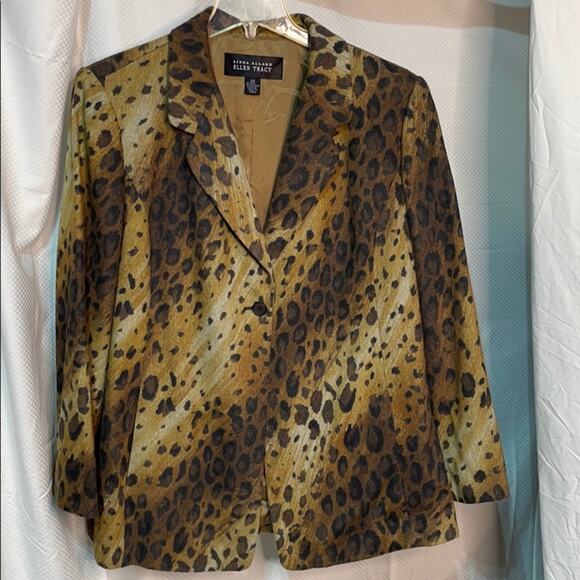 Ellen Tracy 20 wool animal print jacket gorgeous nwot cheetah leopard - Picture 1 of 12